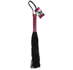 Suede Flogger Bound to Tease, Pink/Black - Fetshop