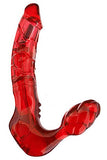 Toy Joy Bend Over Boyfriend Strapless Vibrating Strap On Red.