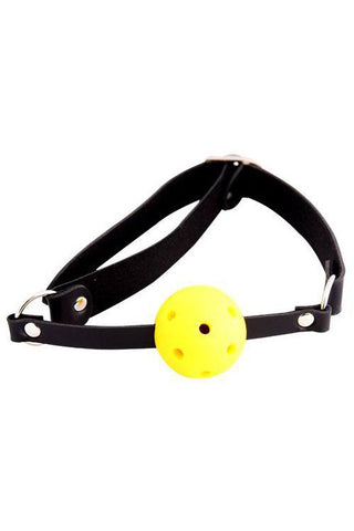Yellow Ball Gag with Adjustable Strap